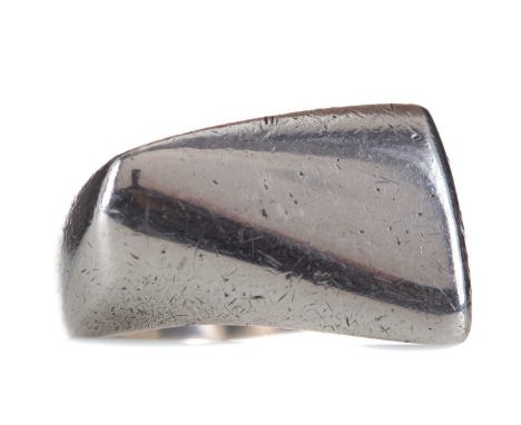 NANNA DITZEL FOR GEORG JENSEN SILVER RING,model no. 1410, of abstract form, size M+