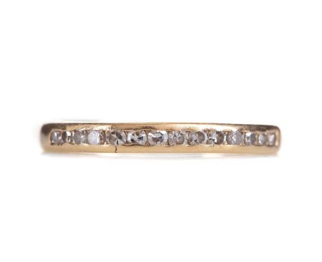 DIAMOND HALF ETERNITY RING,set with single cut diamonds totalling approximately 0.30 carats, slightly bent, shank cracked, ma