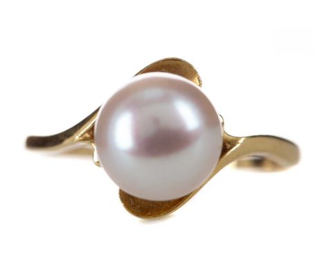 MIKIMOTO PEARL RING,marked K18, size N, 3.3g