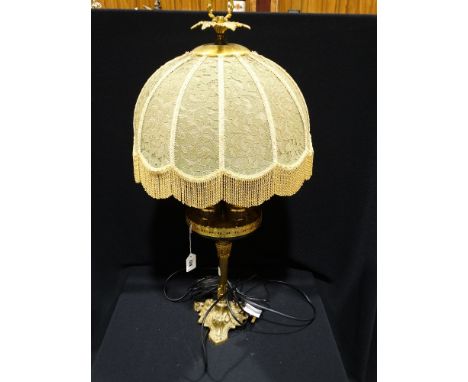 A Lacquered Brass Finish Table Lamp