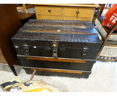 A Large Metal Banded Trunk