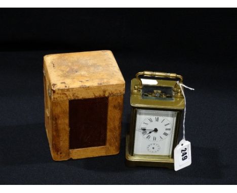 A Brass Encased Carriage Clock Within Original Carry Case