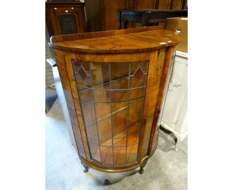 An Art Deco Period Two Door Bow Front China Cabinet