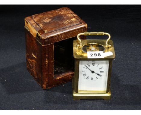 A 19th Century Brass Encased Carriage Clock Within Original Carry Case