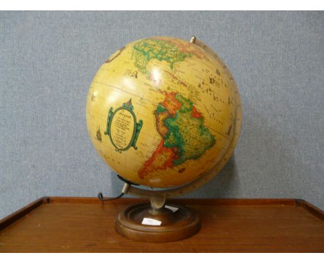 A illuminating terrestrial table globe 