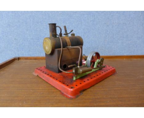 A Mamod live steam model stationary engine with spirit burner 