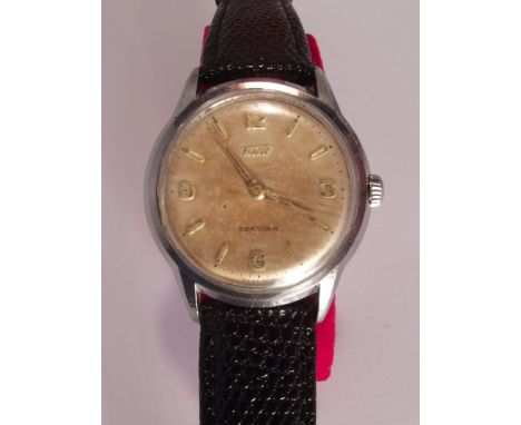 CHs Tissot &amp; Fils Seastar wrist watch, automatic, replacement leather strap, date 1923-24.