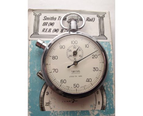 A Smiths timer British Rail (BR) R.E.B. (M) 8-18 stop watch in the original box.