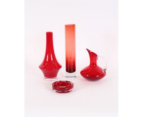 Four piece of various ruby glassware