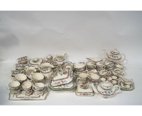 An extensive Copeland Spode 'Chinese Rose' pattern dinner service, printed and painted with coloured enamels, printed factory
