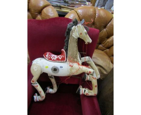 VINTAGE PUPPET HORSE FIGURE, in original paint with jointed limbs, approxiamtely 24" high 