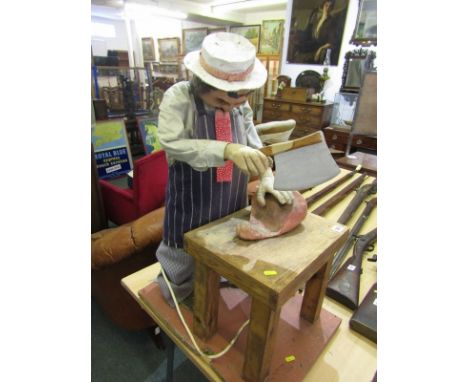 BUTCHERS SHOP ADVERTISING DISPLAY AUTOMATON, (requires restoration), 31" high 