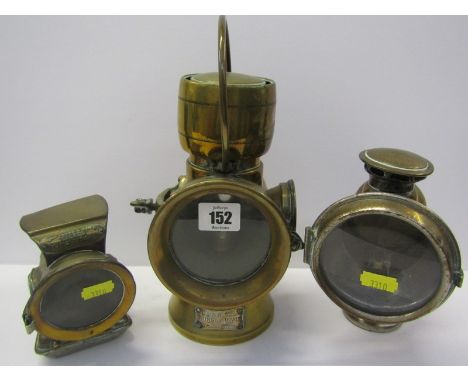 LUCAS "King of the Road" brass cased lamp no 635, also similar 262 model, together with silver King of the road 
