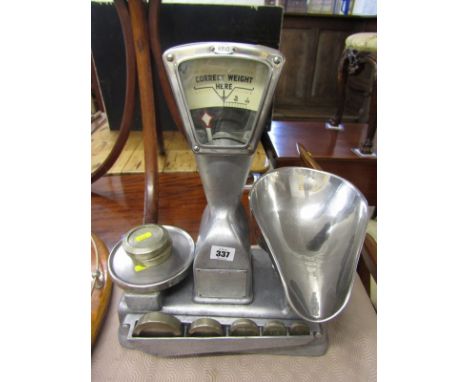 VINTAGE SHOP SCALES, set of Vandome &amp; Heart shop scales &amp; weights (from Woolworths) 