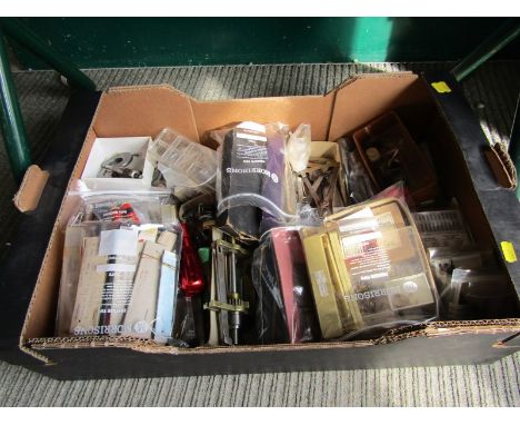 WATCH PARTS, a box of assort watch &amp; clock parts 