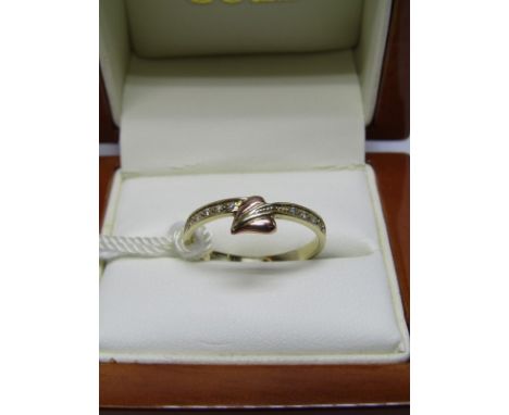 9ct YELLOW GOLD CLOGAU ETERNITY STYLE RING, size P, with paperwork 