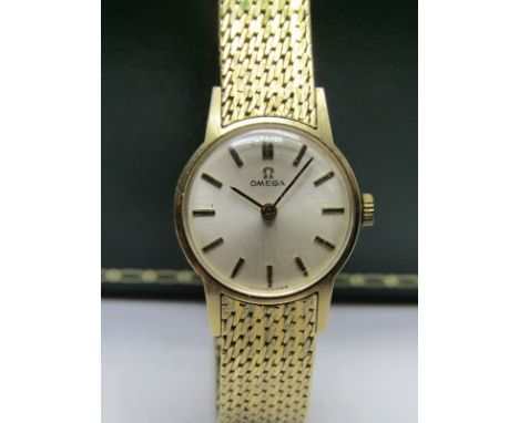 LADIES 9ct YELLOW GOLD OMEGA WRIST WATCH with manual wind mechanical movement 