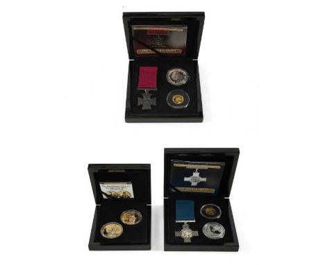 BRADFORD EXCHANGE THE VICTORIA CROSS GOLD & SILVER COMMEMORATIVE SET, limited edition of only 505, in box with Certificate of