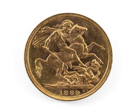 VICTORIAN GOLD SOVEREIGN, 1889, Jubilee head, 8.0gmsProvenance: private collection MonmouthshireComments: light wear, good ov