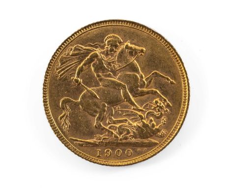 VICTORIAN GOLD SOVEREIGN, 1900, old / veiled head, 8.0gmsProvenance: private collection MonmouthshireComments: light wear, go