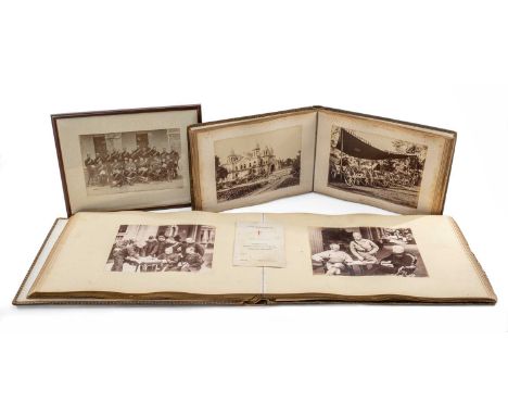 TWO INTERESTING VICTORIAN INDIA & MILITARY PHOTOGRAPH ALBUMS, c.1880-1890, relating to Col. Thomas James Atherton, 12th (Quee