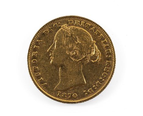 VICTORIAN GOLD SOVEREIGN, 1870, Australia Sydney Mint, young head, 7.9gmsProvenance: private collection MonmouthshireComments