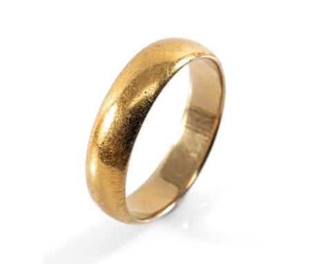 22CT GOLD WEDDING BAND, ring size P 1/2, 5.8gmsProvenance: private collection PembrokeshireComments: good overall, light wear