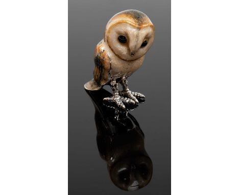 SATURNO SILVER & ENAMEL OWL, London 2016, 5cms hProvenance: private collection cardiffComments: good 