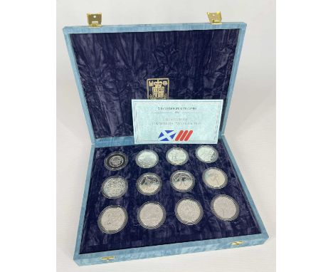 ROYAL MINT 'XIII COMMONWEALTH GAMES 1986' SILVER PROOF SET, comprising 12 medallions each 38mm diam and 28g, in case with COA