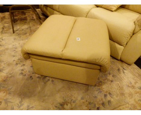 Stressless cream leather pouffe 