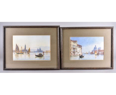 20th Century British School pencil watercolour and gouache on paper, 'Five Views of Venice by Night', three inscribed with ti