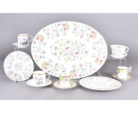 A part Minton Hatton Hall pattern dinner and tea set, together with a part Coalport coffee set and a Worcester example etc