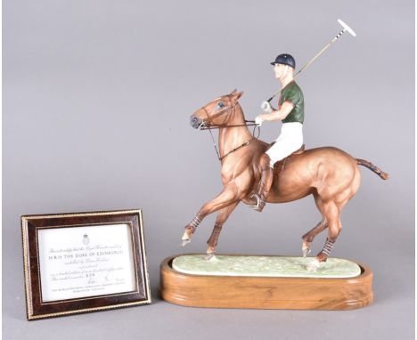 A Royal Worcester figurine, HRH The Duke of Edinburgh modelled by Doris Lindner with plinth and limited edition certificate 1