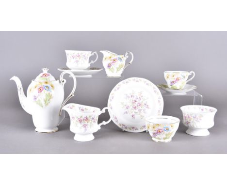 A part Royal Standard coffee service with floral decoration together with a part Elizabethan Cotswold tea service