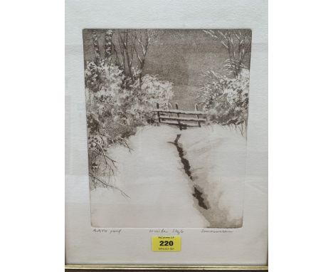 R. SAMARANEERA. 20TH CENTURY Winter Style. Signed and inscribed. Artists' proof. 9¾' x 7¾'