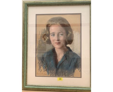 WILLIAM DRING; R.A; R.W.S. BRITISH 1904-1990 Portrait of a young lady. A receipt for the work in the artist's hand verso. Sig