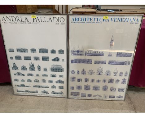A set of four architectural prints 33' x 23½' 