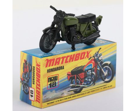 Matchbox Superfast 18b Hondarora with MILITARY Olive Green body, model is mint in a mint I box