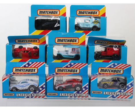 Matchbox Lesney Superfast Models, China @1983 MB-26 Cosmic Blue, MB-48 Red Rider, MB-74 Mustang Dragster, Macau @ 1986 Porsch
