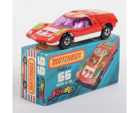 Matchbox Superfast 66b Mazda RX 500 Streakers with RARE PURPLE glass (always Amber glass on Steakers models), model is very n