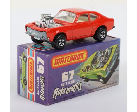 Matchbox Superfast 67b Hot Rocker Capri with ORANGE-RED body & FRENCH box, model is mint in a mint J box, box variation with 