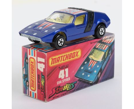 Matchbox Superfast 41b Siva Spyder with scarce NOT RECOMMENDED FOR CHILDREN UNDER 3 in top right corner of faces, model is ve