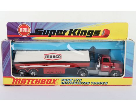 Matchbox Superkings K16 Articulated Tanker TEXACO, red cab with silver chassis, white & red trailer with black centre stripe 