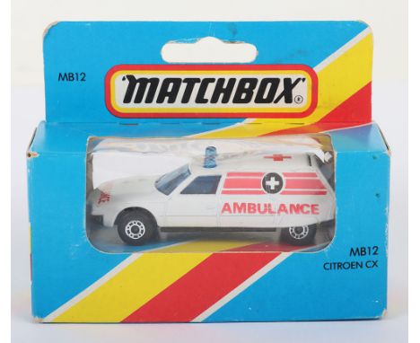 Matchbox Superfast 12d Citroen CX Ambulance with scarcer BLACK base, model appears mint in a sealed from new made in England 