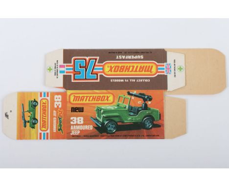 Matchbox Superfast Original box 38c Armoured Jeep, in mint flat condition as it left the factory