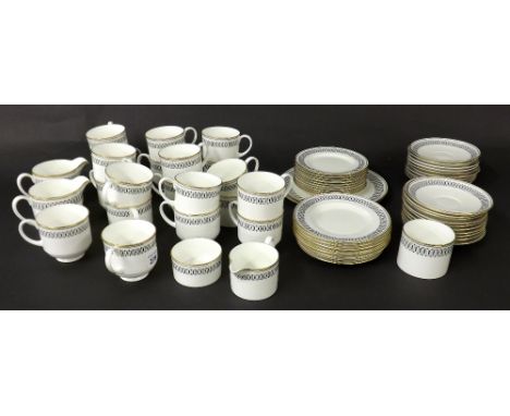 Wedgwood Susie Cooper design 'Colosseum' part tea service comprising numerous plates, saucers, three milk jugs etc (lacks tea