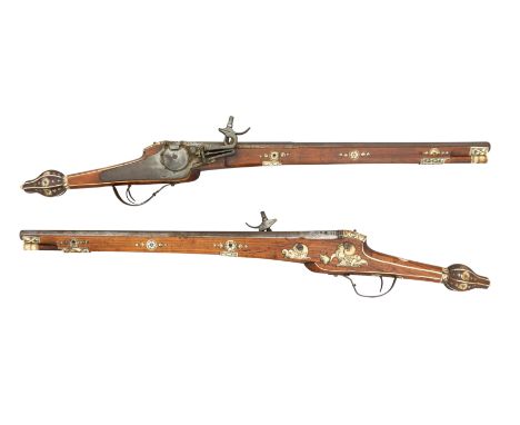 TWO SAXON LONG WHEEL-LOCK HOLSTER PISTOLS, DRESDEN, CIRCA 1610, ALMOST CERTAINLY MADE FOR THE TRABANTENLEIBGARDE OF THE PRINC