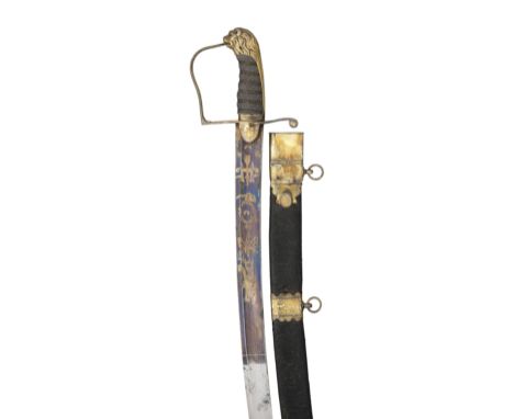 A BRITISH INFANTRY OFFICER'S SABRE WITH SILVER-GILT HILT BY GOLDNEYS, ST JAMES'S, LONDON, CIRCA 1795-96 with curved blade dou