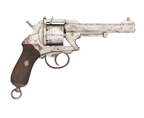 AN 11MM BELGIAN SIX-SHOT PIN-FIRE REVOLVER BY CHAMELOT & DELVIGNE, LIÈGE PROOF, CIRCA 1860 with octagonal sighted barrel sign