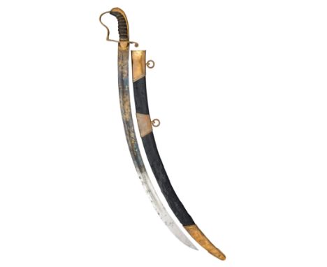 A GEORGIAN OFFICER'S SWORD, BY GIBSON, THOMAS & CRAIGS, LATE 18TH CENTURY with curved fullered blade double-edged towards the